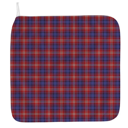 Red Blue And White Tartan Pattern Print Hand Towel