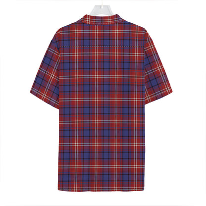 Red Blue And White Tartan Pattern Print Hawaiian Shirt