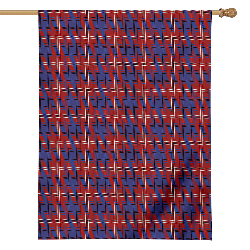 Red Blue And White Tartan Pattern Print House Flag