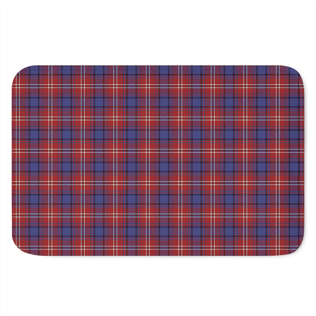 Red Blue And White Tartan Pattern Print Indoor Door Mat