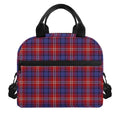 Red Blue And White Tartan Pattern Print Insulated Lunch Bag