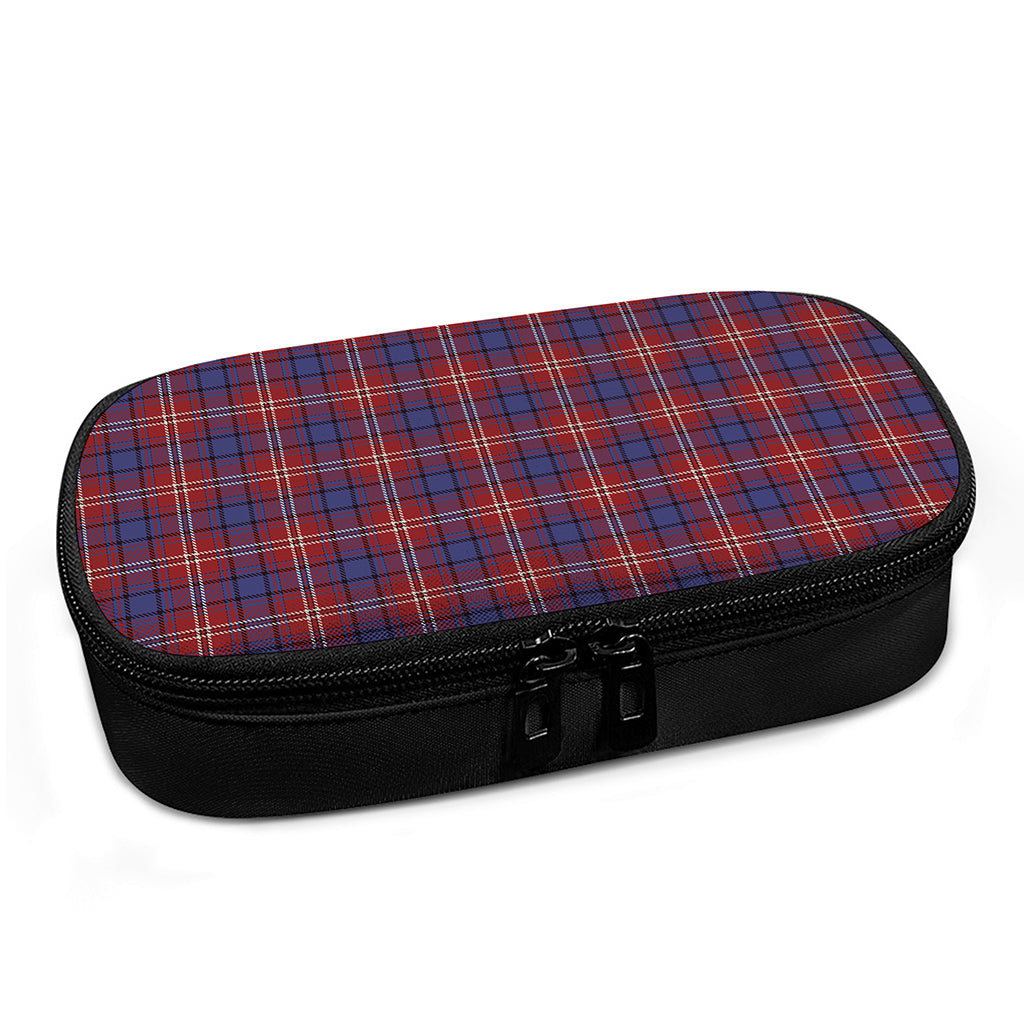 Red Blue And White Tartan Pattern Print Insulin Cooler Travel Case