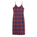 Red Blue And White Tartan Pattern Print Jersey Midi Cami Dress
