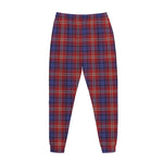 Red Blue And White Tartan Pattern Print Jogger Pants