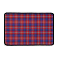 Red Blue And White Tartan Pattern Print Kitchen Mat