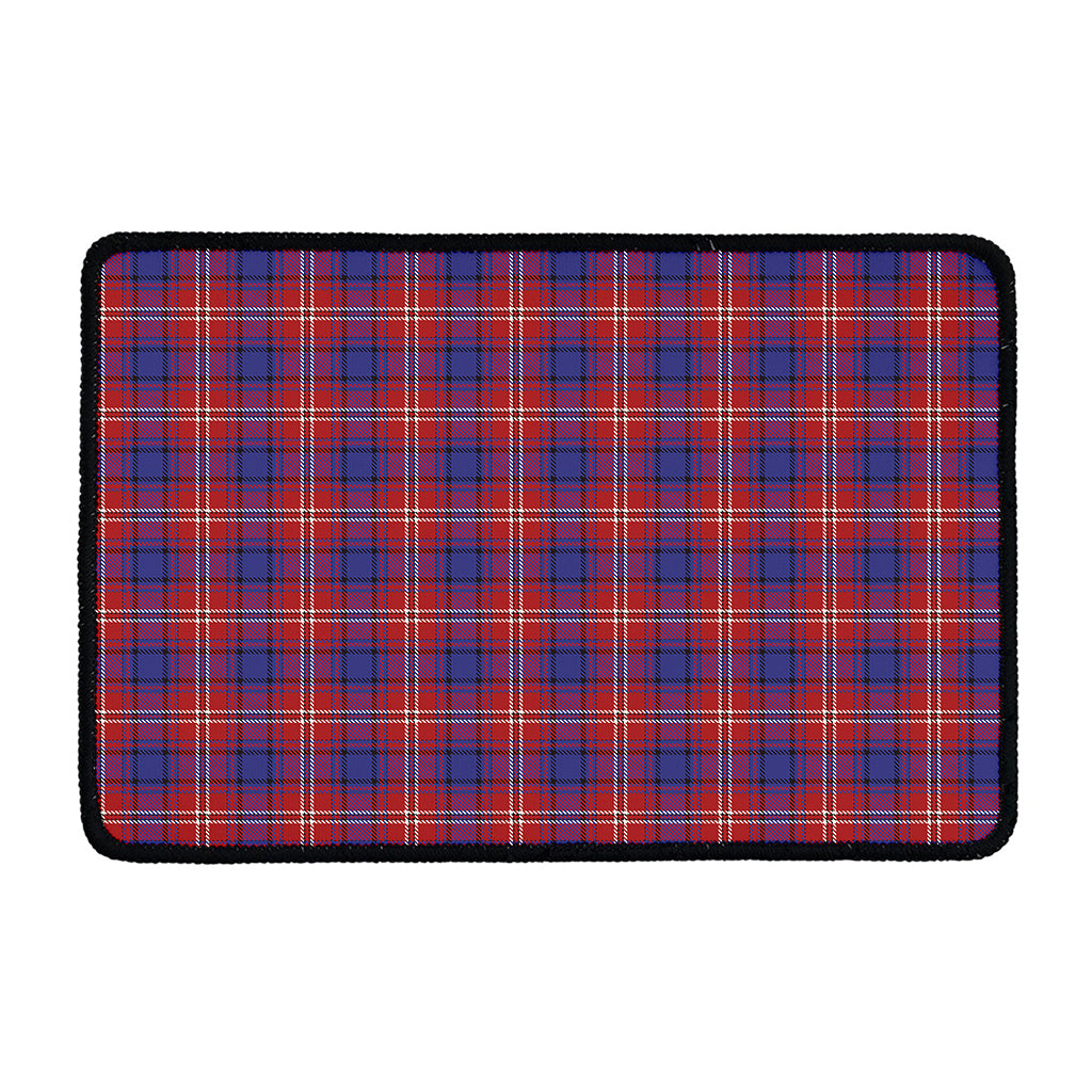 Red Blue And White Tartan Pattern Print Kitchen Mat
