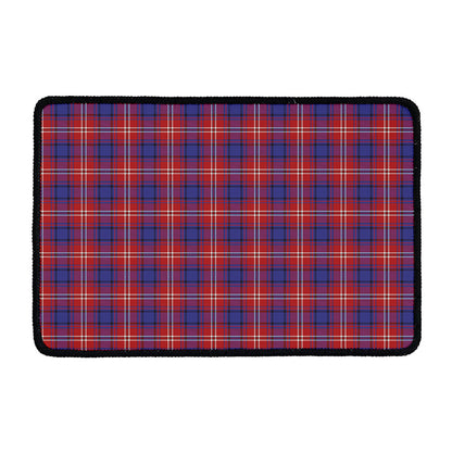 Red Blue And White Tartan Pattern Print Kitchen Mat
