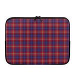 Red Blue And White Tartan Pattern Print Laptop Sleeve