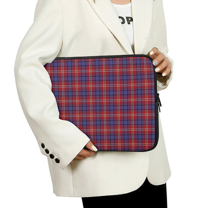Red Blue And White Tartan Pattern Print Laptop Sleeve
