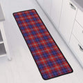 Red Blue And White Tartan Pattern Print Long Kitchen Mat
