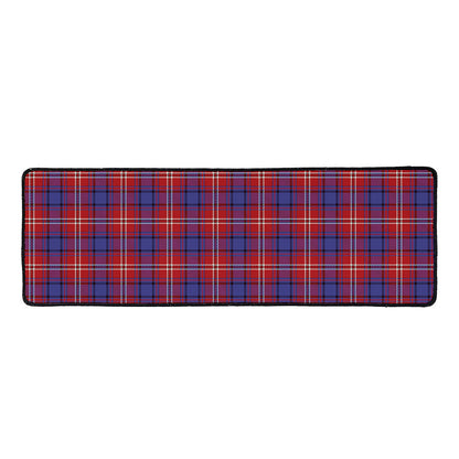 Red Blue And White Tartan Pattern Print Long Kitchen Mat