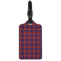 Red Blue And White Tartan Pattern Print Luggage Tag