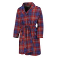 Red Blue And White Tartan Pattern Print Men's Bathrobe