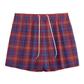 Red Blue And White Tartan Pattern Print Mesh Shorts