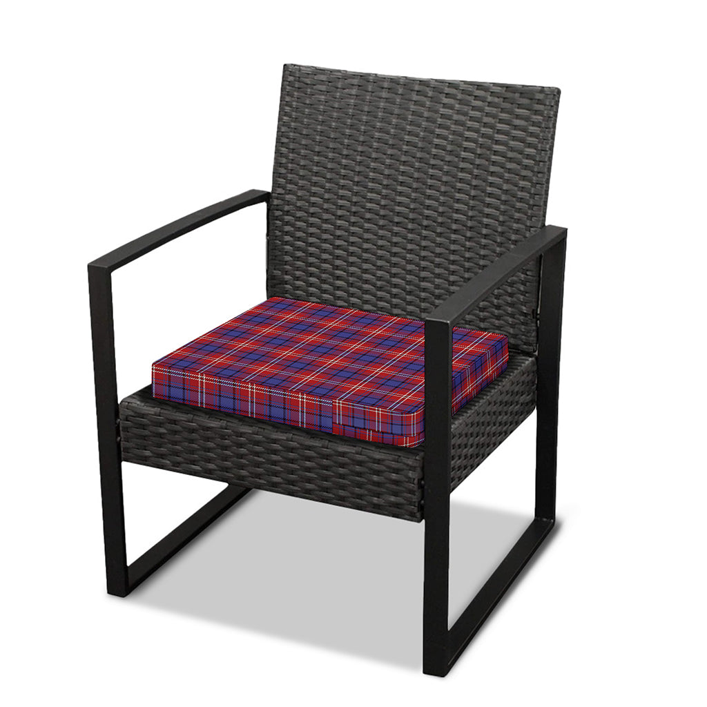 Red Blue And White Tartan Pattern Print Outdoor Seat Cushion Cover