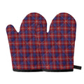 Red Blue And White Tartan Pattern Print Oven Mitts