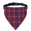 Red Blue And White Tartan Pattern Print Over The Collar Dog Bandana