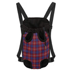 Red Blue And White Tartan Pattern Print Pet Carrier Backpack
