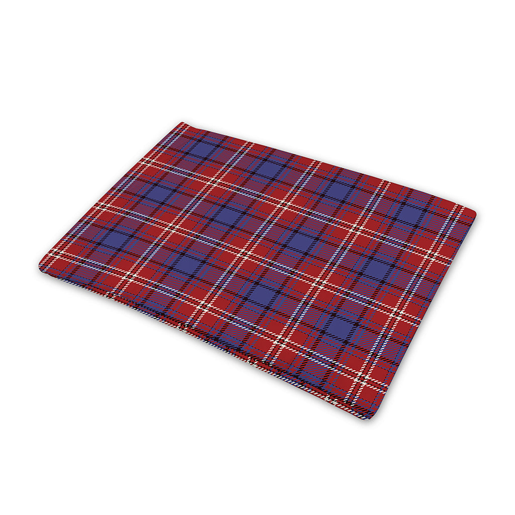 Red Blue And White Tartan Pattern Print Pet Cooling Mat Cover