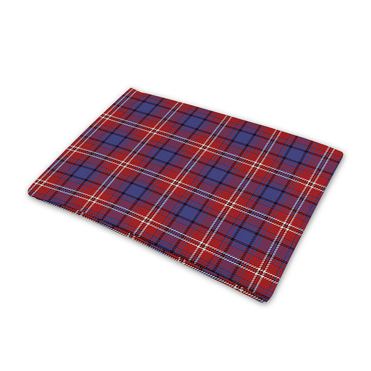 Red Blue And White Tartan Pattern Print Pet Cooling Mat Cover