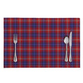 Red Blue And White Tartan Pattern Print Placemat