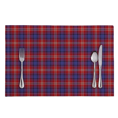 Red Blue And White Tartan Pattern Print Placemat