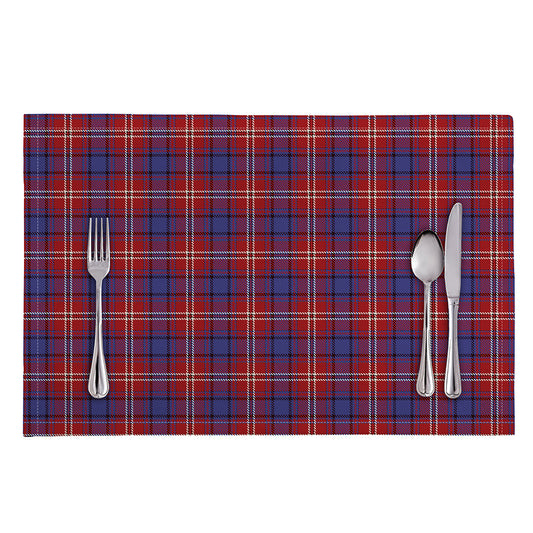 Red Blue And White Tartan Pattern Print Placemat