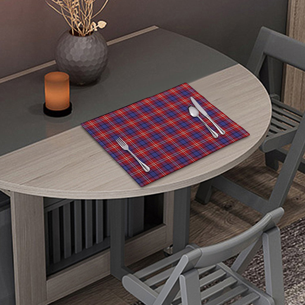 Red Blue And White Tartan Pattern Print Placemat
