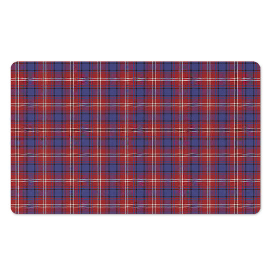 Red Blue And White Tartan Pattern Print Polyester Doormat