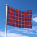 Red Blue And White Tartan Pattern Print Polyester Flag