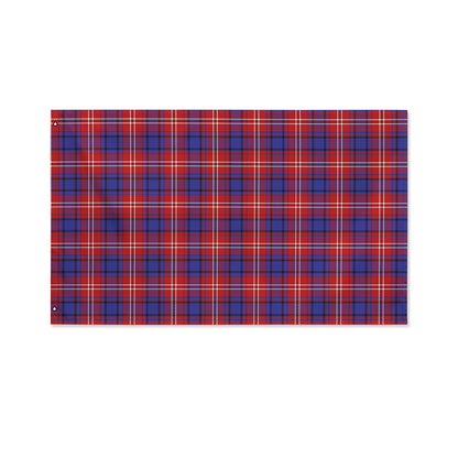 Red Blue And White Tartan Pattern Print Polyester Flag