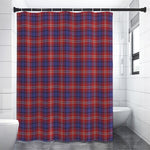 Red Blue And White Tartan Pattern Print Premium Shower Curtain