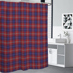 Red Blue And White Tartan Pattern Print Premium Shower Curtain