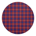 Red Blue And White Tartan Pattern Print Round Blanket