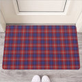 Red Blue And White Tartan Pattern Print Rubber Doormat