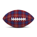 Red Blue And White Tartan Pattern Print Rugby Ball