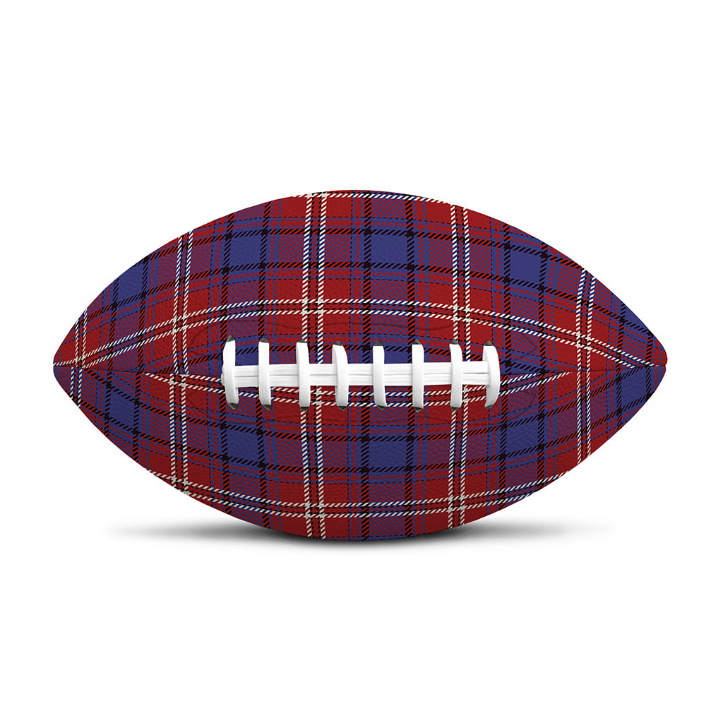 Red Blue And White Tartan Pattern Print Rugby Ball