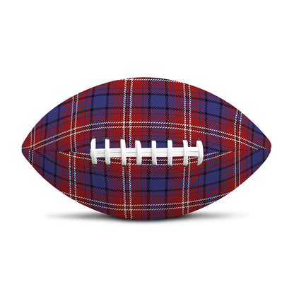 Red Blue And White Tartan Pattern Print Rugby Ball