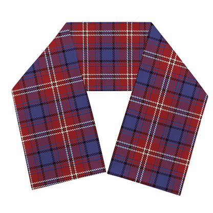 Red Blue And White Tartan Pattern Print Scarf