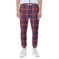 Red Blue And White Tartan Pattern Print Joggers