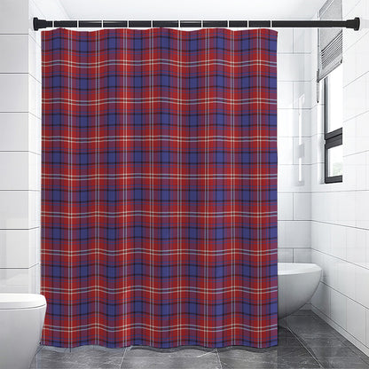 Red Blue And White Tartan Pattern Print Shower Curtain