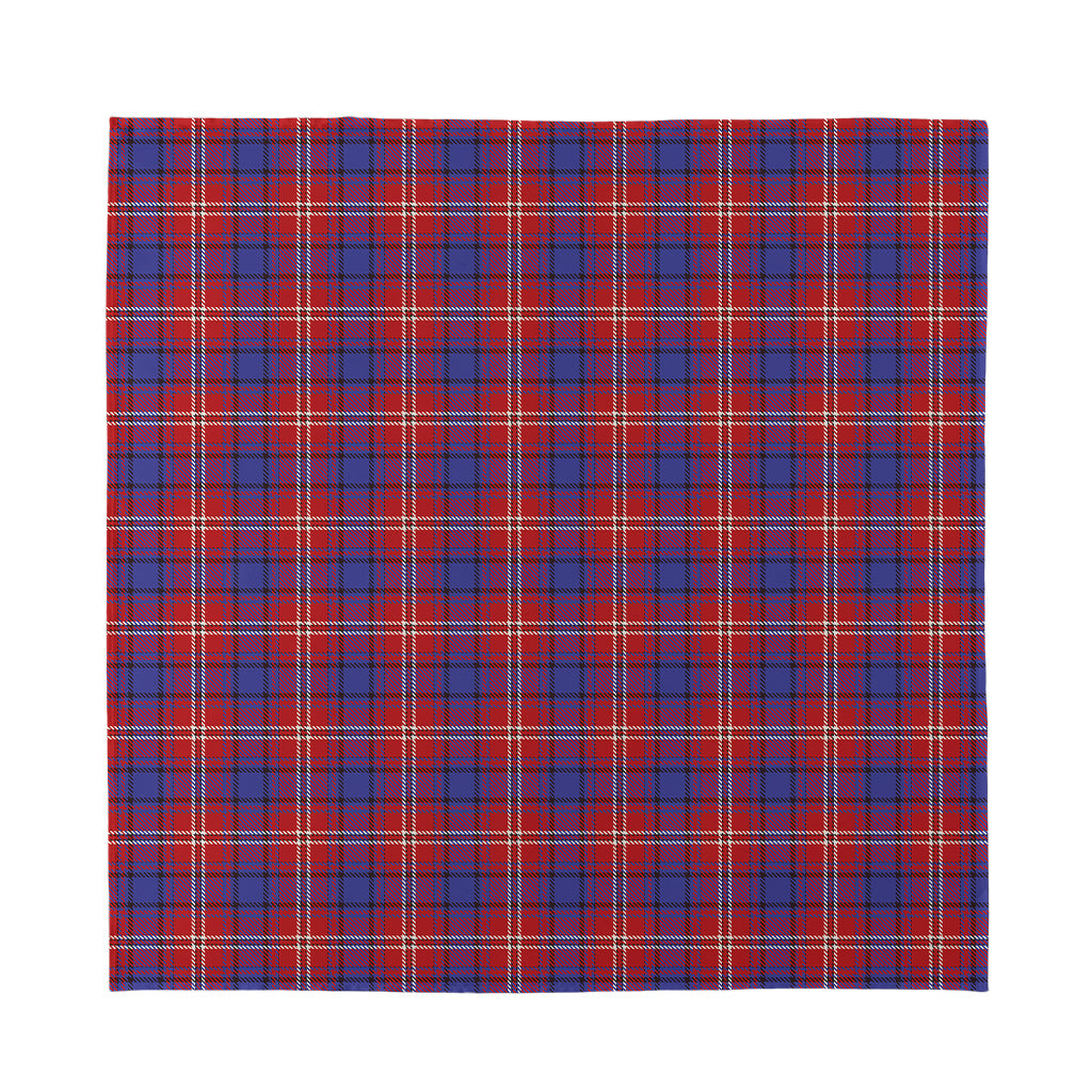 Red Blue And White Tartan Pattern Print Silk Bandana