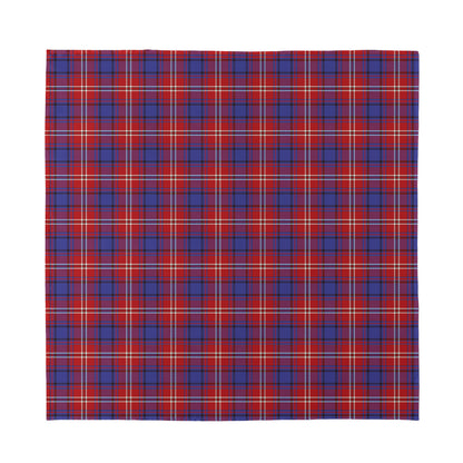Red Blue And White Tartan Pattern Print Silk Bandana