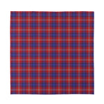 Red Blue And White Tartan Pattern Print Silk Bandana