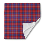 Red Blue And White Tartan Pattern Print Silk Bandana