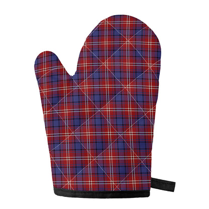 Red Blue And White Tartan Pattern Print Single Oven Mitt