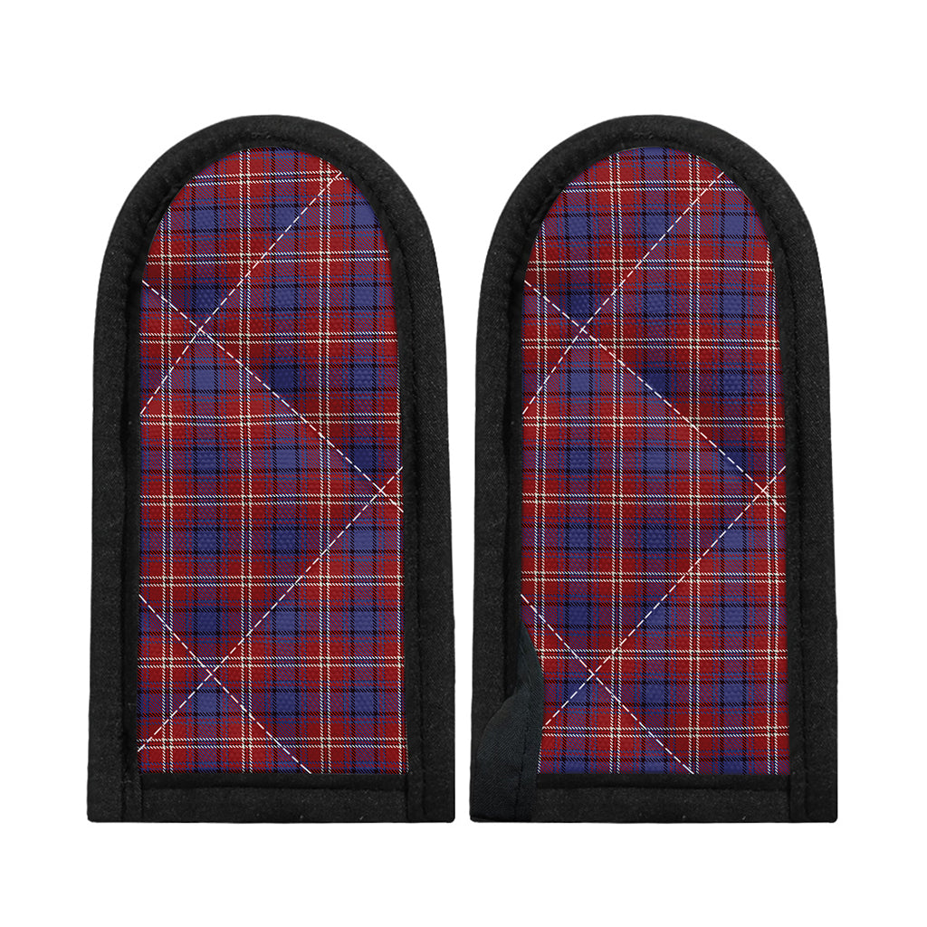 Red Blue And White Tartan Pattern Print Skillet Handle Cover