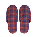 Red Blue And White Tartan Pattern Print Slippers