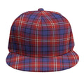 Red Blue And White Tartan Pattern Print Snapback Cap