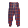 Red Blue And White Tartan Pattern Print Sweatpants